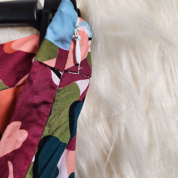 Eloquii NWT bright big floral spring print pleated cotton skirt woman's size 16 - Picture 5 of 9